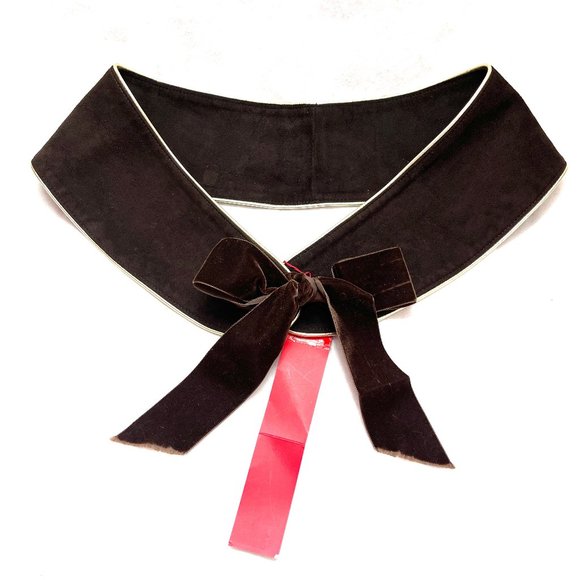 Auc Valentino wide Lamb Suede Dark Brown Self tie Belt main image 14